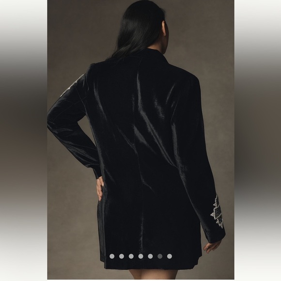 Anthropologie Pinnacle by Shruti Sancheti Velvet Embellished Blazer S. - Picture 6 of 14